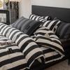 Lilang Simple Black & White Stripe Bedding Set