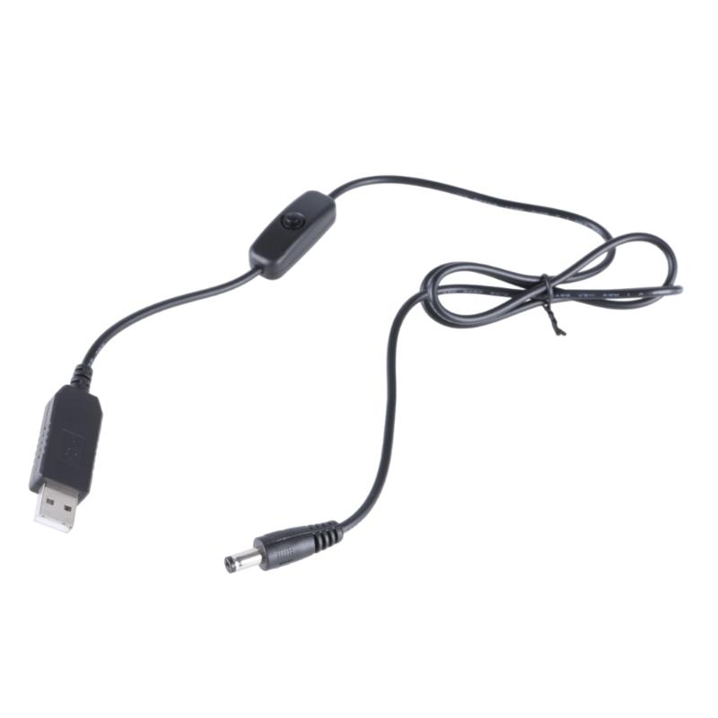 USB 5V To DC12V with DC5.5x2.1mm Power Cable With Convenient Switching 100cm Long for Camera and Hard Disk Box