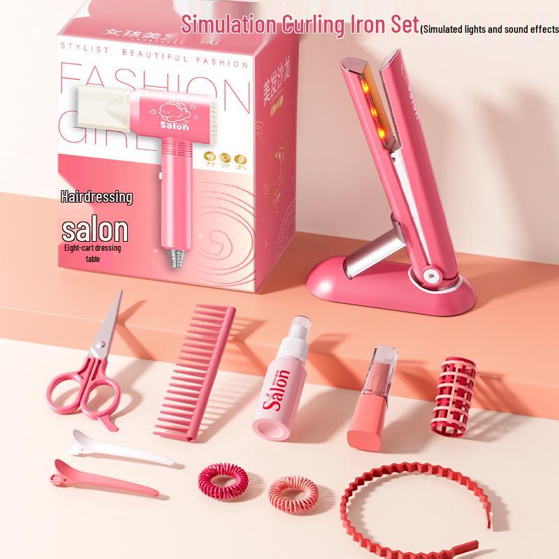 Children's Hairdresser Toy Set: Comb, Straightener & Curling Iron for Girls – Perfect Birthday Gift