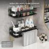 NoDrill Bathroom Shelf, Wall Mounted Storage Rack, Space Aluminum, Sink & Toilet Organizer