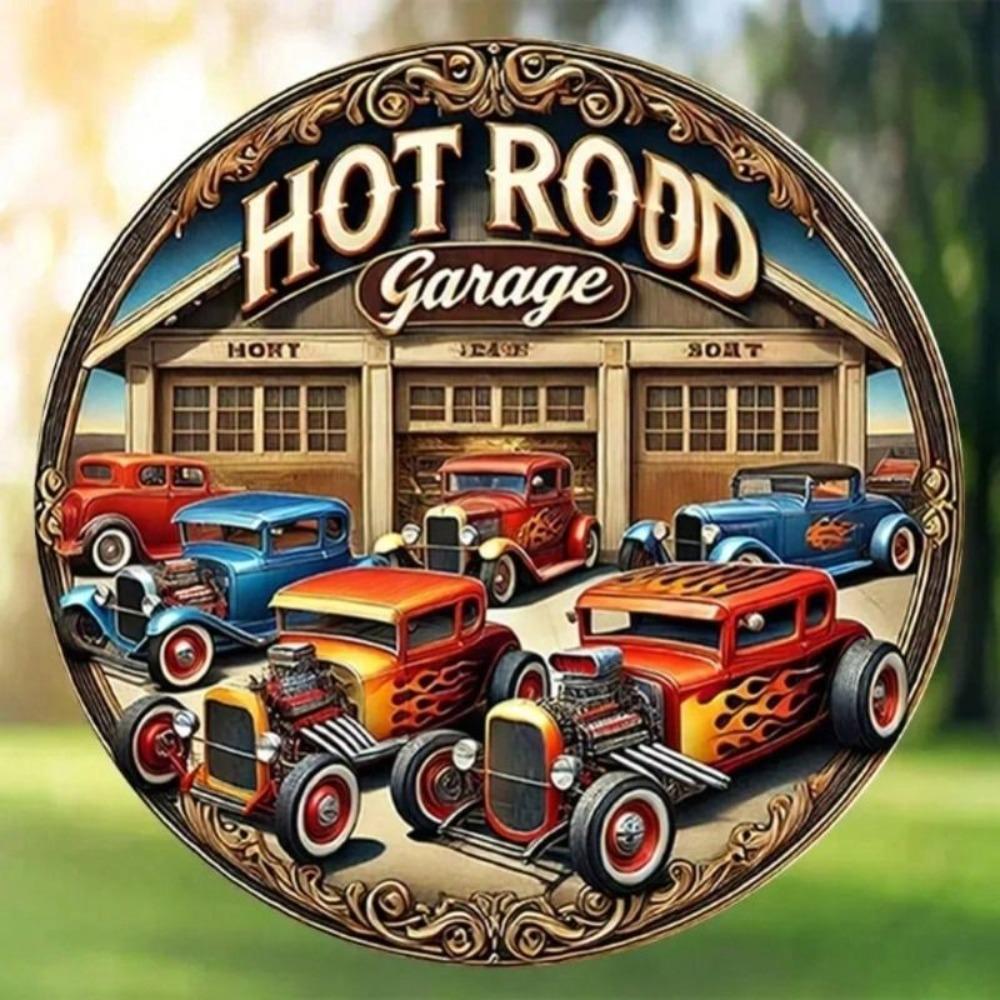 Vintage Hot Rod Metallväggkonst Retro Garage Bar Skylt