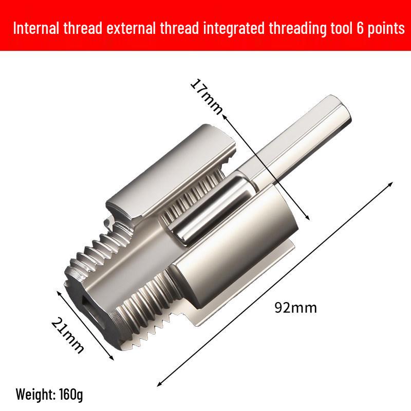 Water Pipe Threading Tool Set: Internal & External 6-Point PPR Tapping Die
