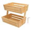 Bamboo Fruit Basket 2 Tier Bamboo Fruit Vegetable Storage Organizer for Kitchen Counter Easy