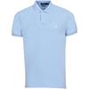 Cămașă polo cu mânecă scurtă din bumbac pique cu logo brodat Polo pentru bărbați topuri Albastru deschis 710782592-013
