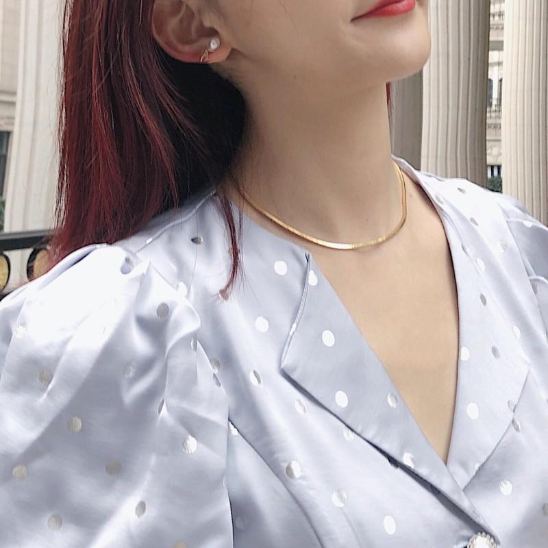 Damen Kurze Schlangenkette Halskette Minimalistisch Tägliches Tragen Trendiger Choker