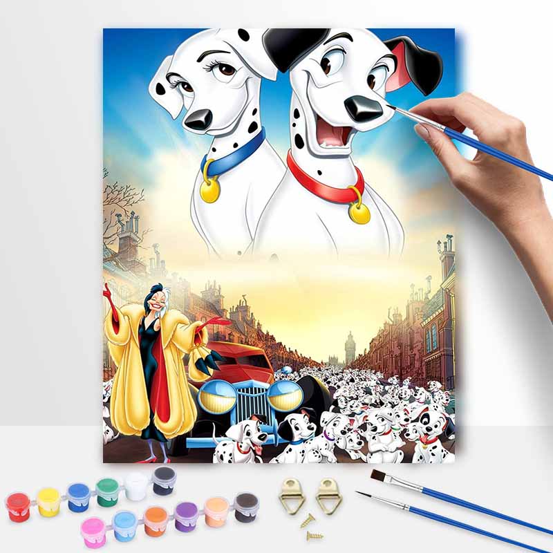 Disney 101 Dalmatians oil painting painting art handmade diy painting home decoration gift 20x30cm