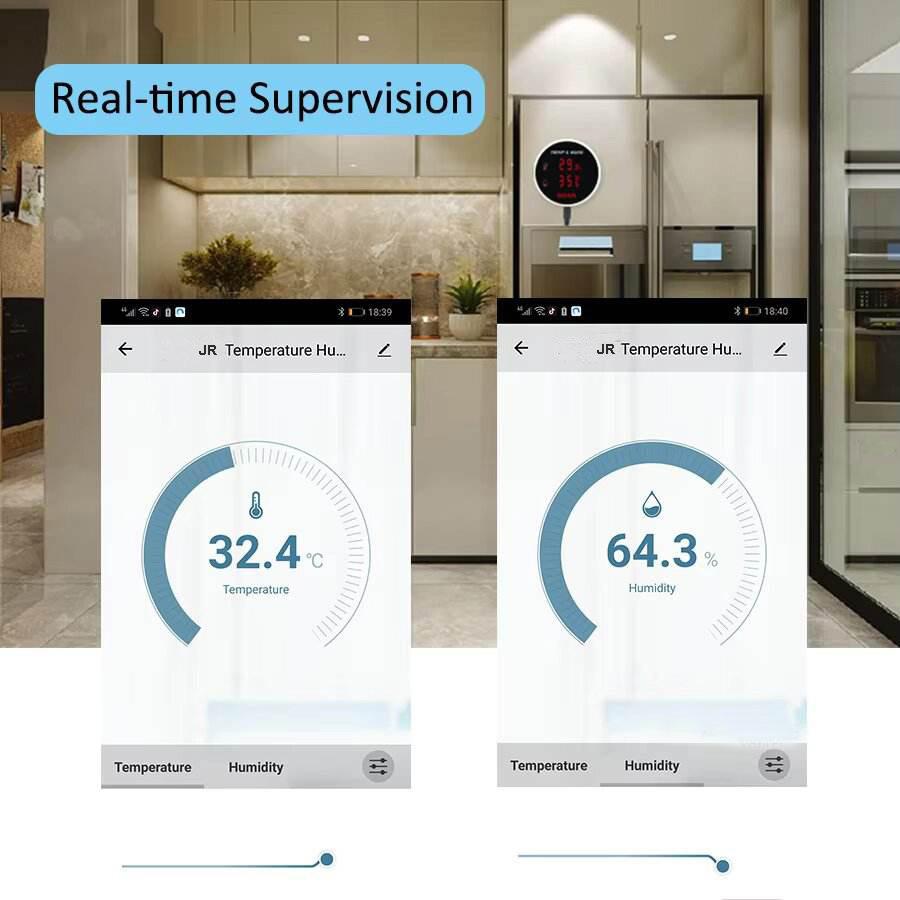Tuya WiFi Thermometer Hygrometer Smart Sensor Digital Display Temperature Humidity Home Water Pool Thermostat Remote Alarm