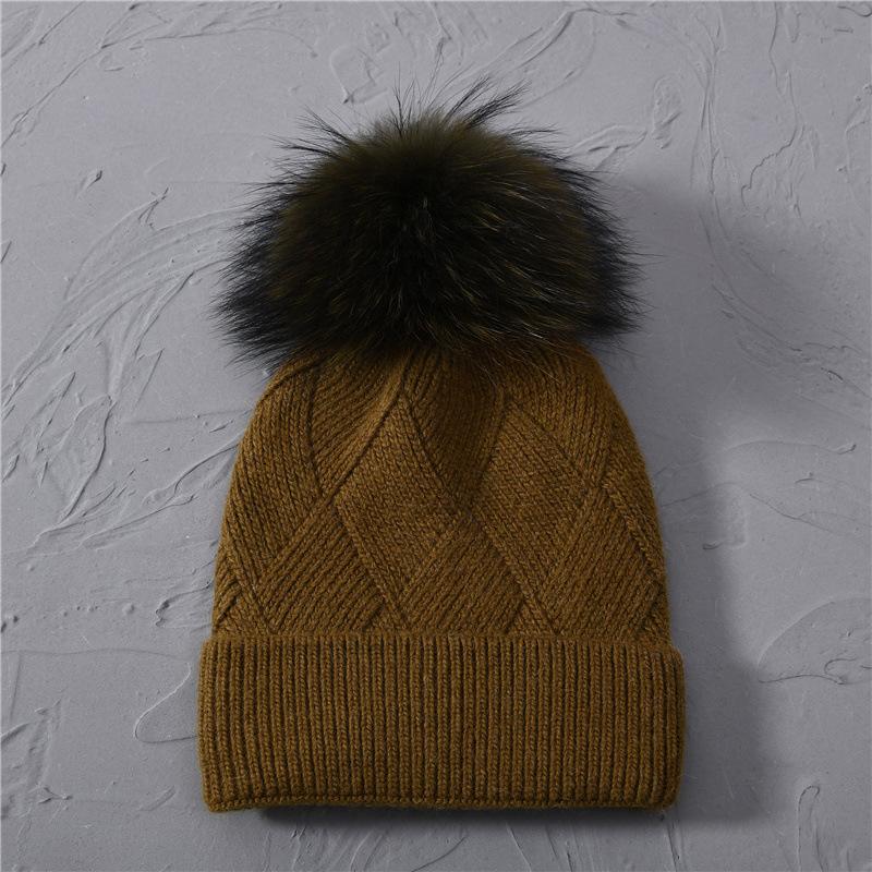 Autumn and winter fine twill wool hat rabbit down rabbit fur hat soft men's and women's warm soft waxy knitted hat