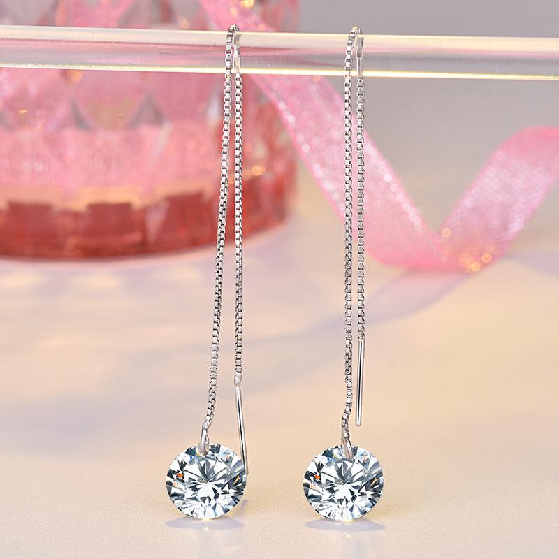 New Fashion Long Drop Earrings for Women Flower Star Moon Heart Butterfly Wings Crystal Pearl Round Geometry Tassel Ear Zircon