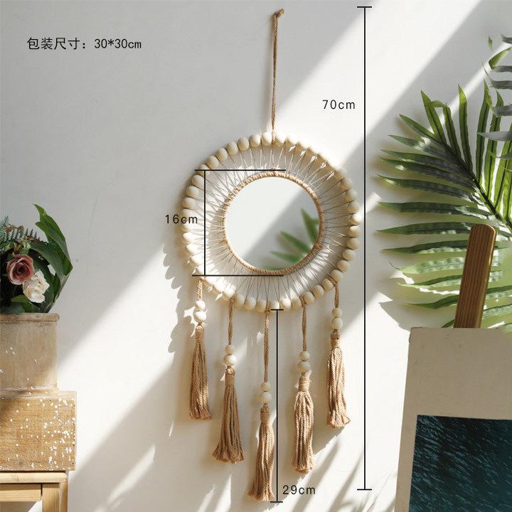 Handmade Beaded Tapestry Mirror Wall Hanging Home Decor Gift for Bedroom Living Room