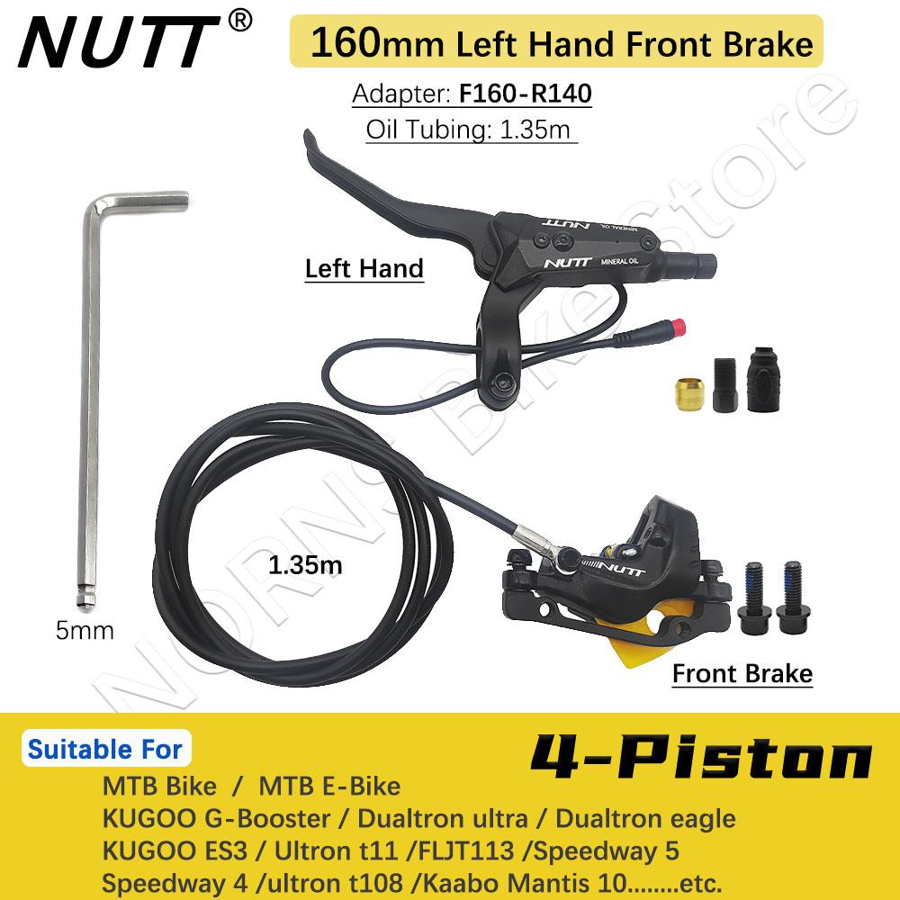NUTT 4 Piston Y-5 Electric E-Bike Scooter Disc Brake Hydraulic Bicycle 140 160 180 Rotor For A5-D KUGOO Dualtron Kaabo Mantis