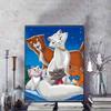 Analisi Pittura Diamante Disney Le Avventure della Famiglia Gatto Ritratto di Gruppo Opera d'Arte Strass Mosaico 5D Fai da Te Punto Croce Regalo/Decorazione per la Casa
