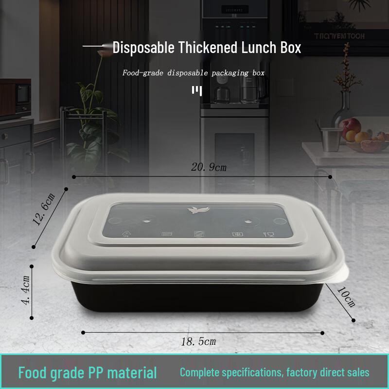 Disposable Black Rectangular Bento Boxes
