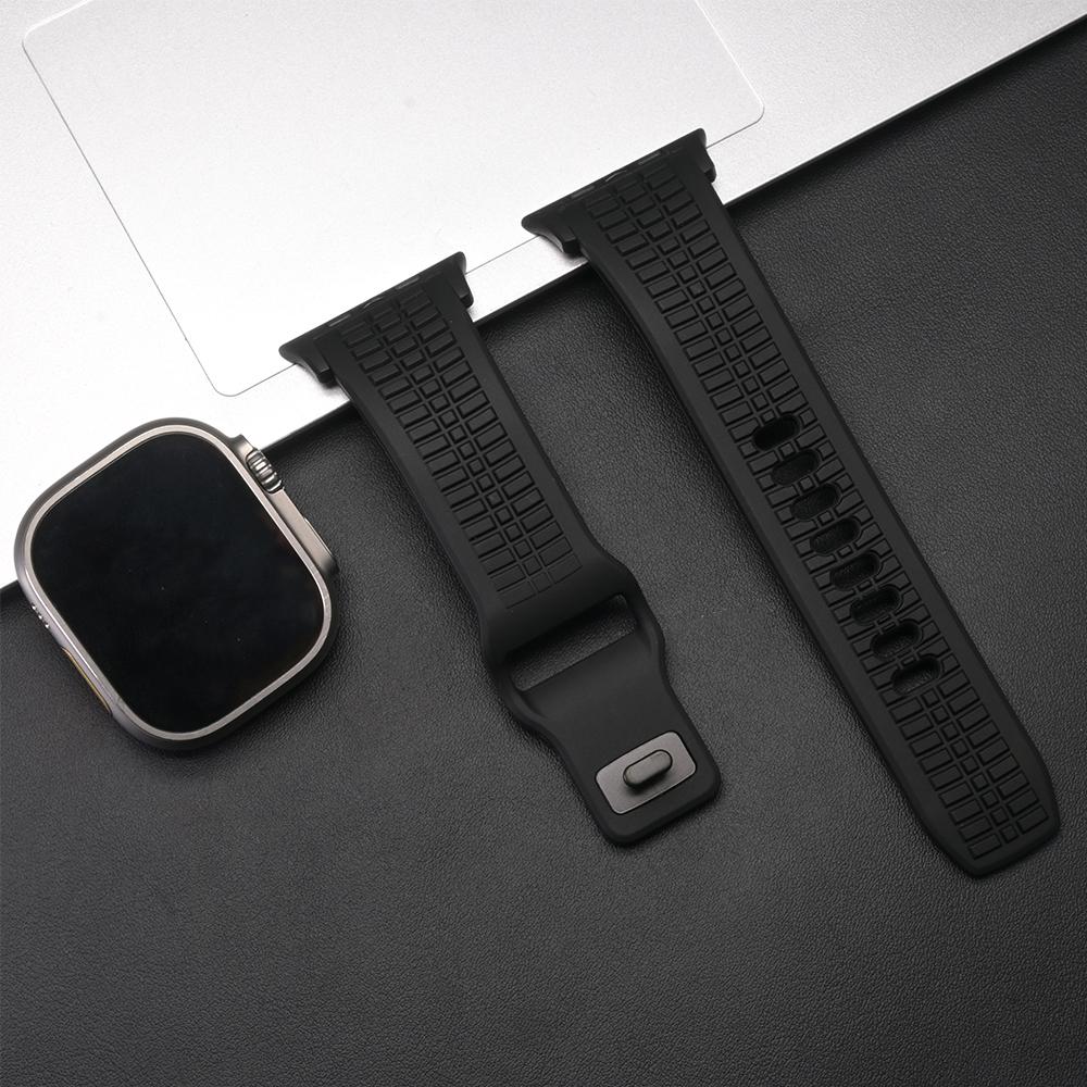 Ultra Silicone Band for Apple Watch Ultra 3 2 Series 11 10 9 8 7 Se 6 Man Sports Strap for Iwatch 49mm 46mm 44mm 45mm Adjustable