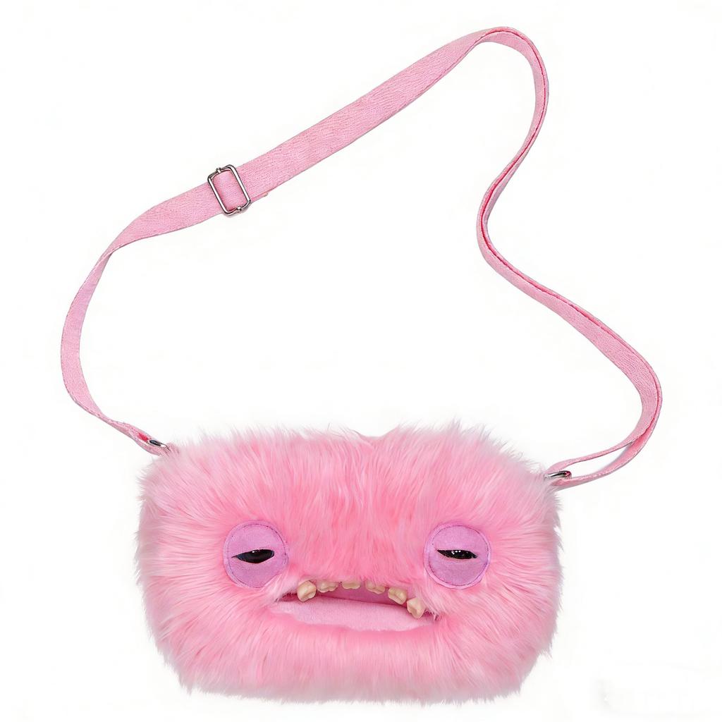 Fluffy Crossbody Bag Wide Eyed Weirdo Screech Dolls Ugly Tooth Monster Plush Toys Big Head Furry Backpack Gifts