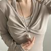 Minimalist Leather Rope Water Drop Long Necklace Fashion Versatile Women Sweater Jewelry