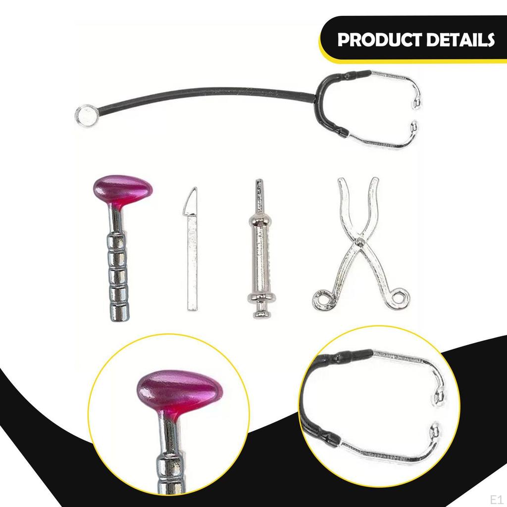 1/12 Dollhouse Mini Stethoscope Care Tools Role Playing DIY Kids Toy Realistic Doll House