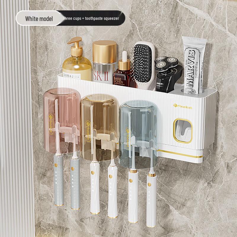 Mrbasket Wall-Mounted Toothbrush Holder Set