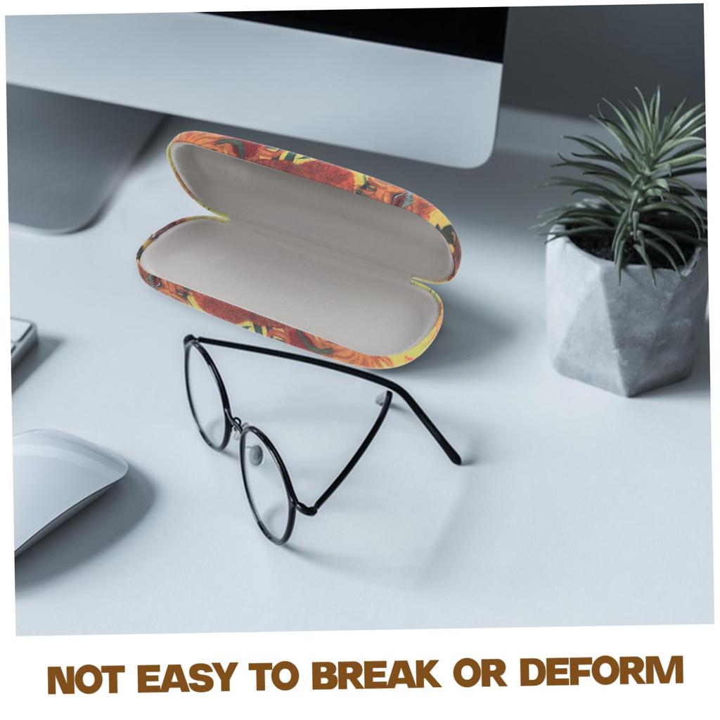 Hard Shell Eyeglasses Case Leather Glasses Case Sunflower Starry Night Painting Sunglasses Holder Eyewear Glasses Container