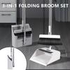 3 In 1 Broom Combo Set Broom Dustpan Squeegee Floor Brush Non-Stick Hair Broom Multifunctional Foldable Home Cleaning Tools