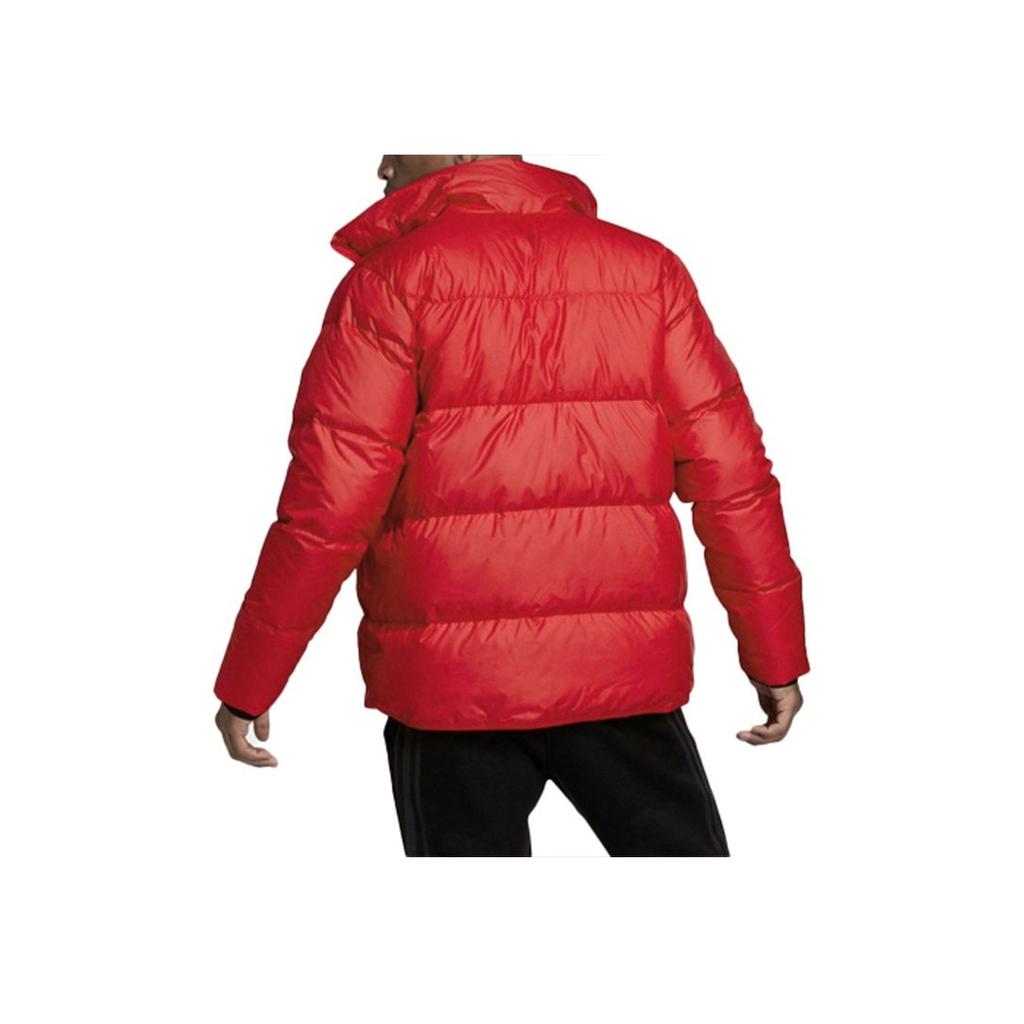 Adidas Letter Logo Pattern High Collar Zip-Up Down Jacket Men Outerwear Red GV5348