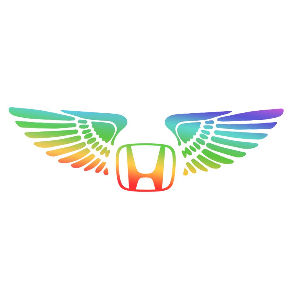 Colorful Reflective Laser Angel Wing Styling Car Trunk Door Stickers For Honda Mugen Typer ACCORD Airwave Avancier Civic INSPIRE
