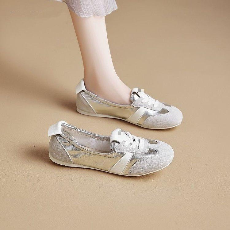 French ballet training shoes flat spring new lace-up breathable single shoes