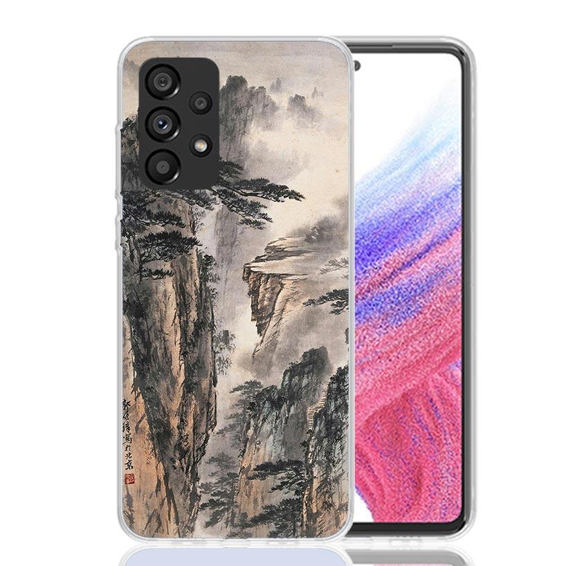 Chinese Style ink Painting Art Phone Case For Samsung Galaxy A52 A32 A22 A12 A02S A50S A30S A51 A31 AA71 Note 20 Ultra 10 S10 Pl