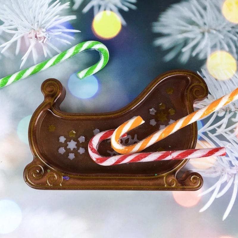 Creative Sleigh Resin Castes Sturdy Silicone Mold Stylish Dishes Tray Molds Accessory for Customes Craft Projects