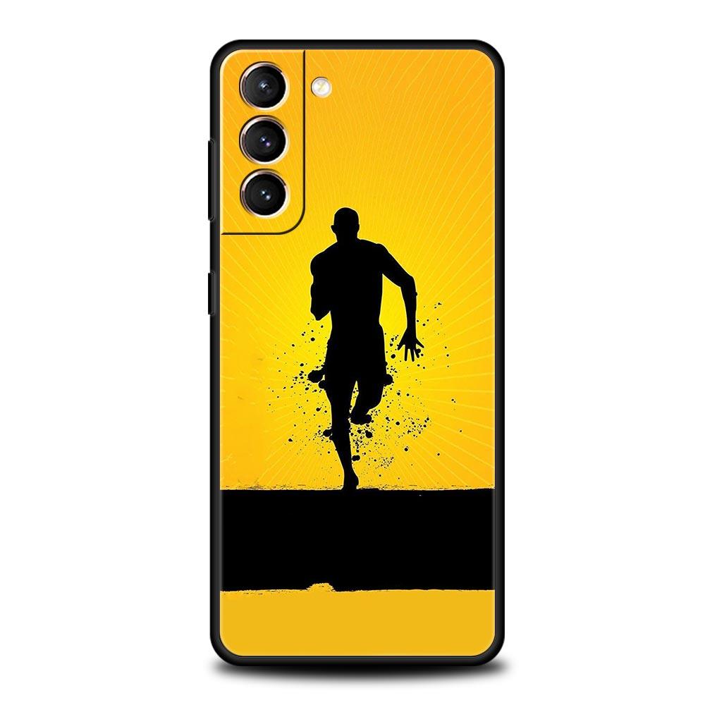 

Run marathon Running Soft Phone Case For Samsung Galaxy S25 Edge S24 Plus S23 FE S22 S21 S20 Ultra 5G S10 Black Protect Cover Samsung S24
