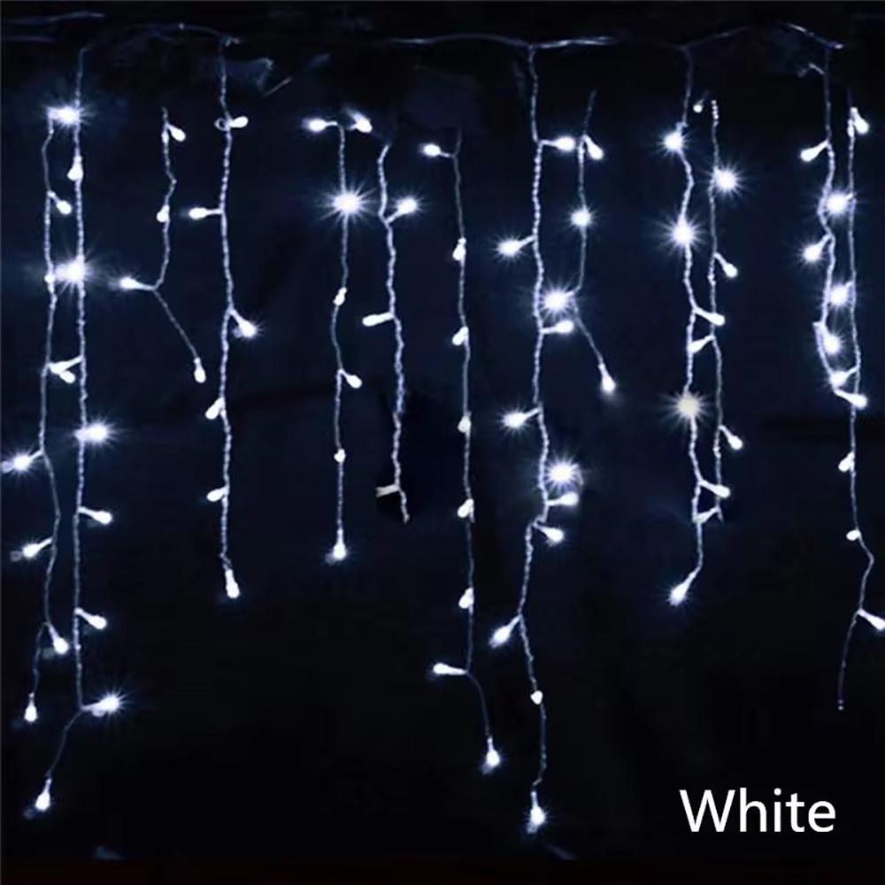 Christmas Garland LED Curtain Icicle Lights Festoon LED Light Droop Waterfall String Lights Outdoor Garden Street Eaves Decor