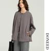 DONEED Minimalist Loose-Fit Vertical Striped Fall Jacket