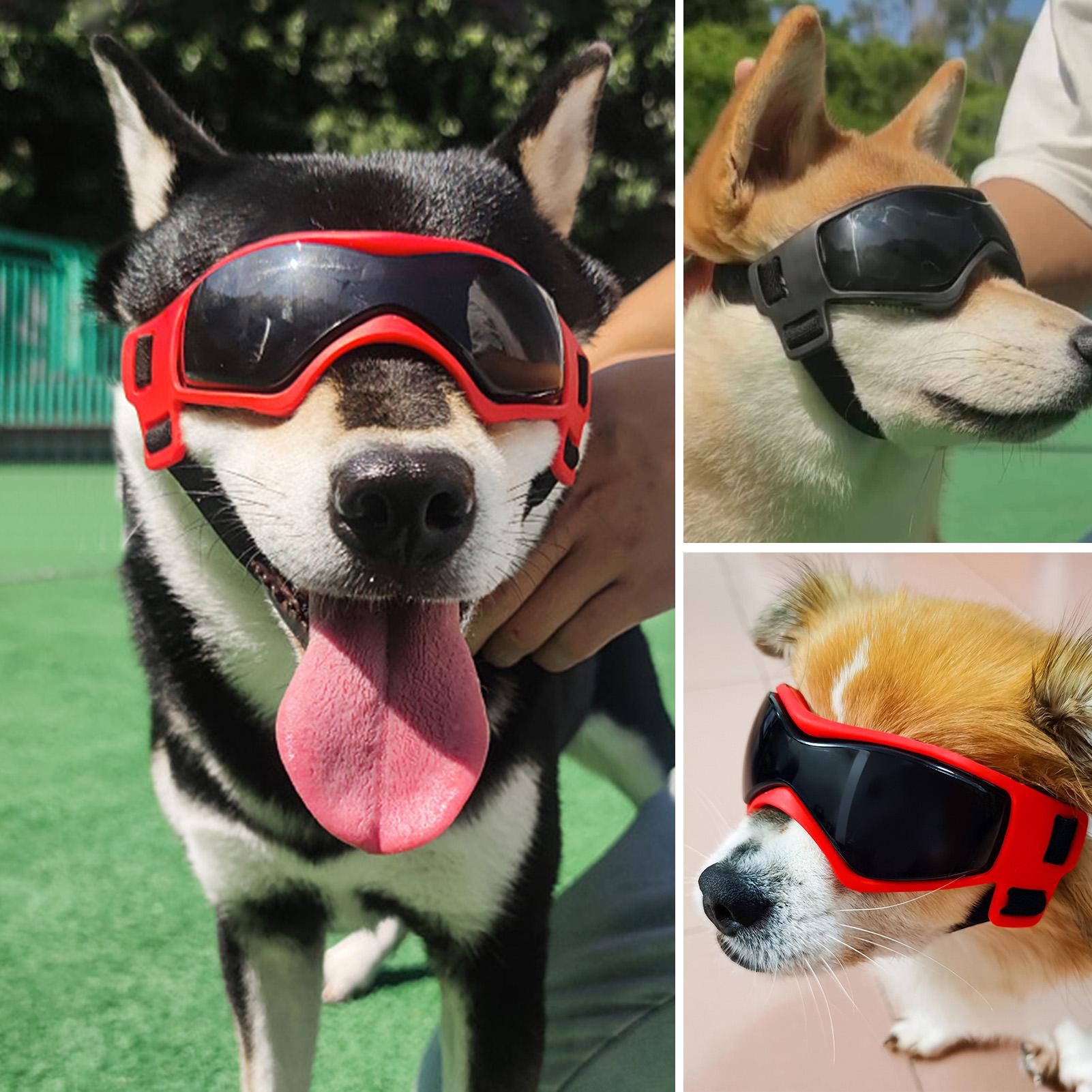 

Dog Goggles Protective Sunglasses Adjustable Pet Glasses for Small Medium Dogs чёрный