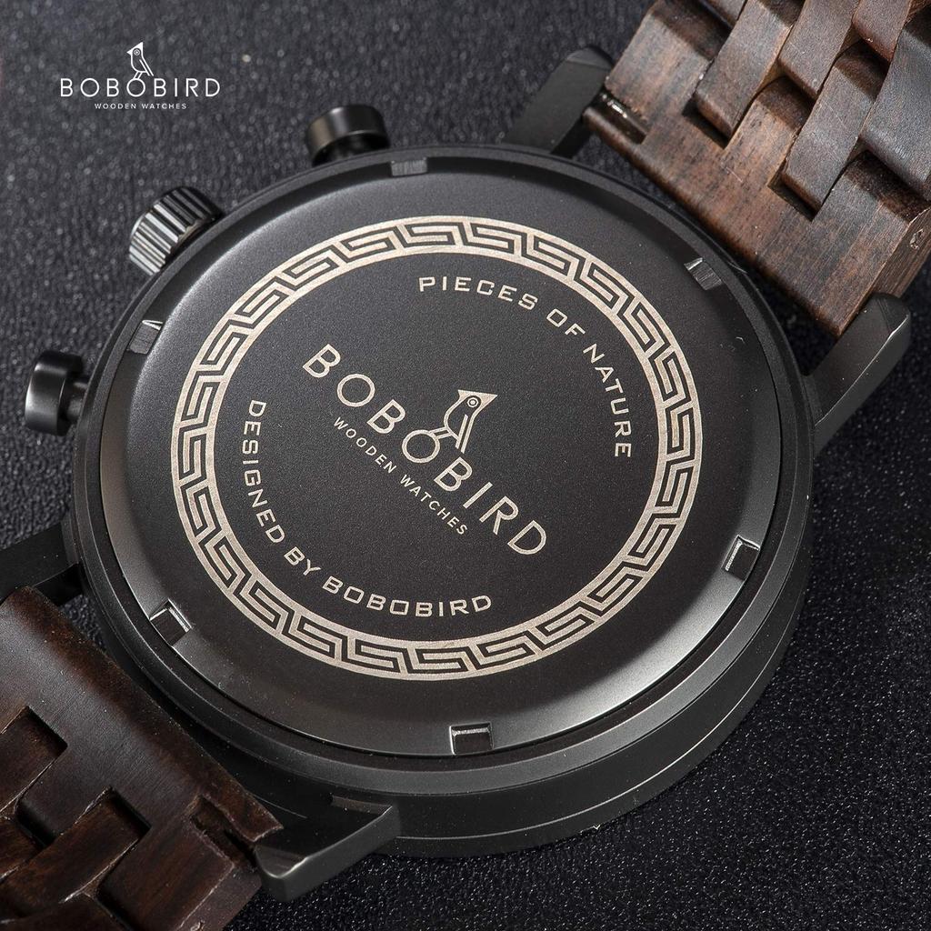 BOBO BIRD Men's Wooden Analog Watch, Lightweight, Popular Gift or Souvenir