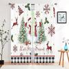 2 Stück, Weihnachtsbäumchen Schneemann Schneeflocken Vorhänge -30% Verdunkelung - geeignet für Wohnzimmer, Schlafzimmer, Küche, Heimdekoration