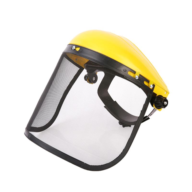 

Наголовная маска для кошения травы с защитной сеткой для садовых работ жёлтый