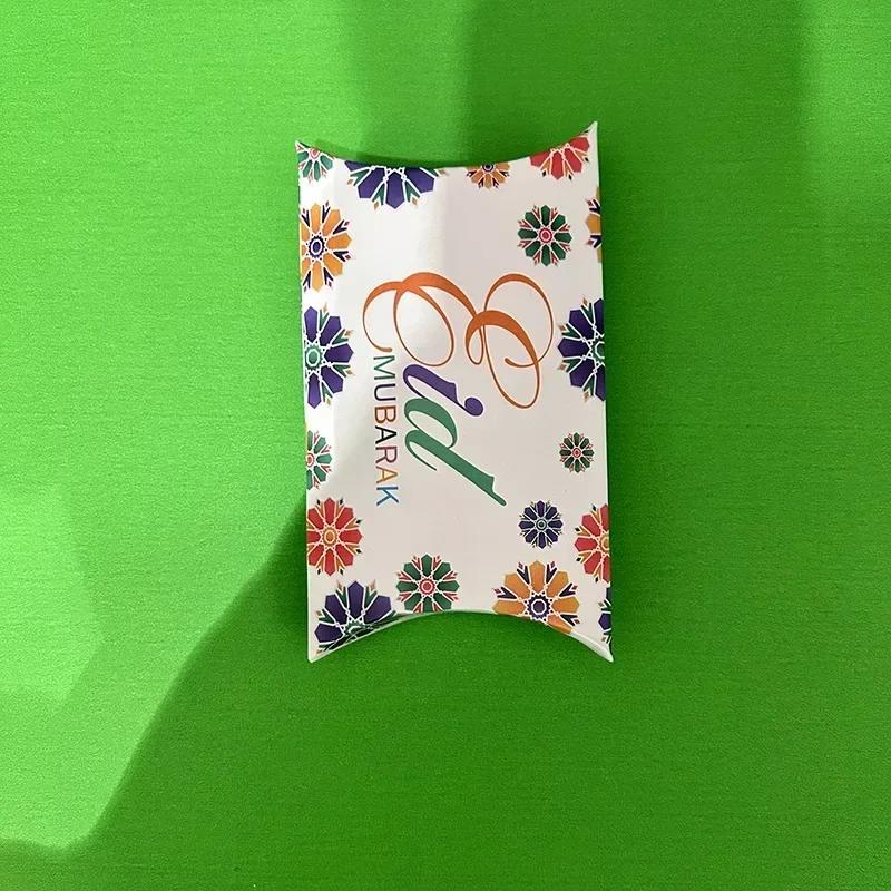 10pcs Eid Mubarak Gift Bag Box Pillow Candy Cookie Chocolate Paper Box Ramadan Kareem Decoration Islam Muslim Party Gift Decor