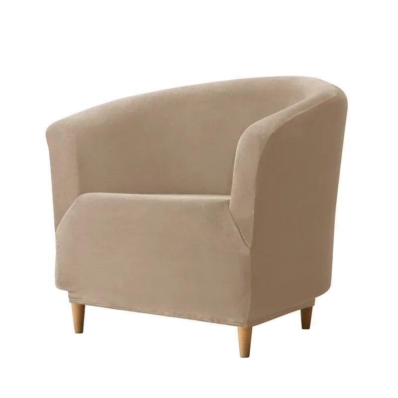 Velvet Leisure Club Armchairs Chair Covers Stretch Sofa Slipcover Removable Elastic Sofa Couch Cover for Bar Counter Solid Color