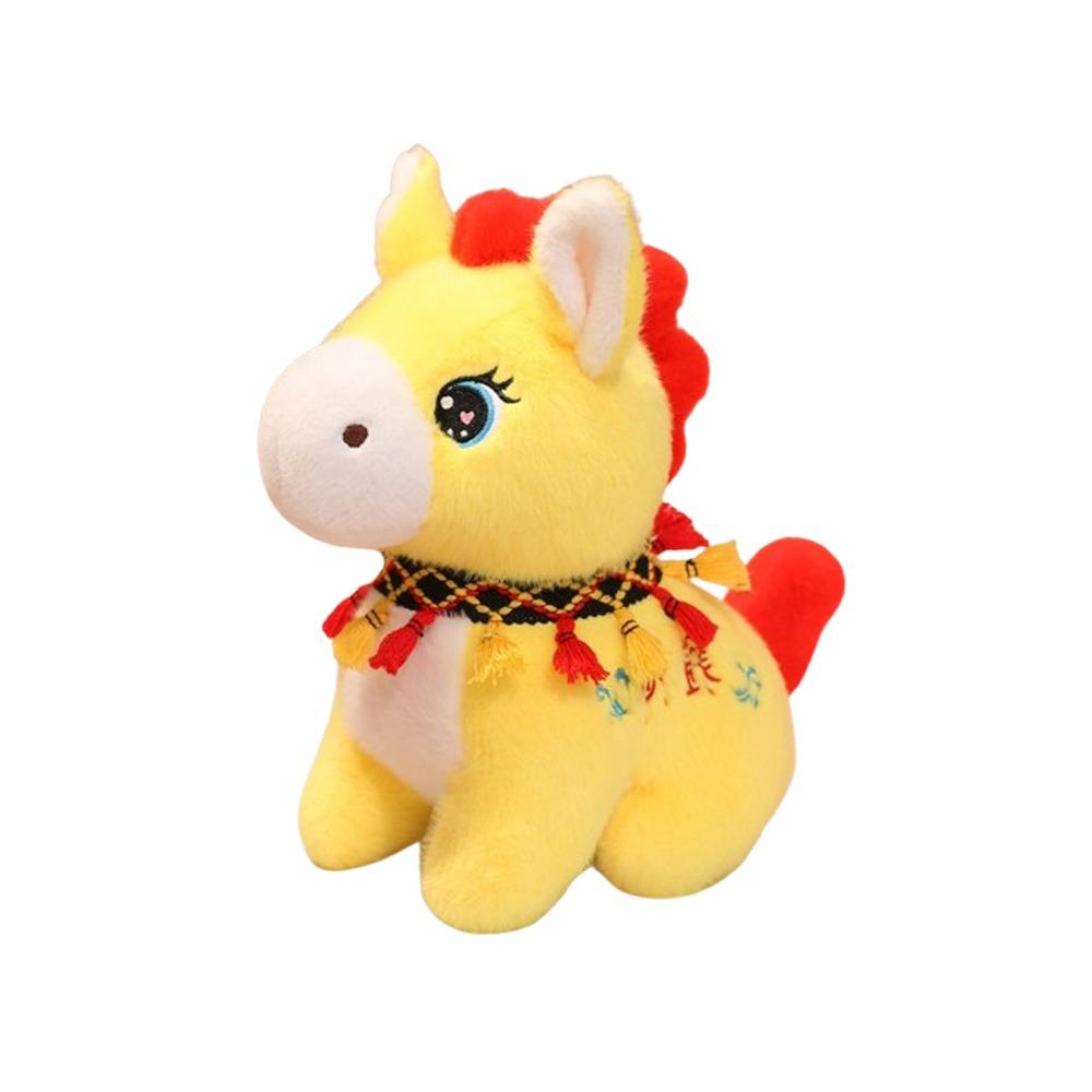 Chinese Style Zodiac Horse Doll Cute Plush Horse Toys Cartoon 2026 New Year Mascot Bedside Decor