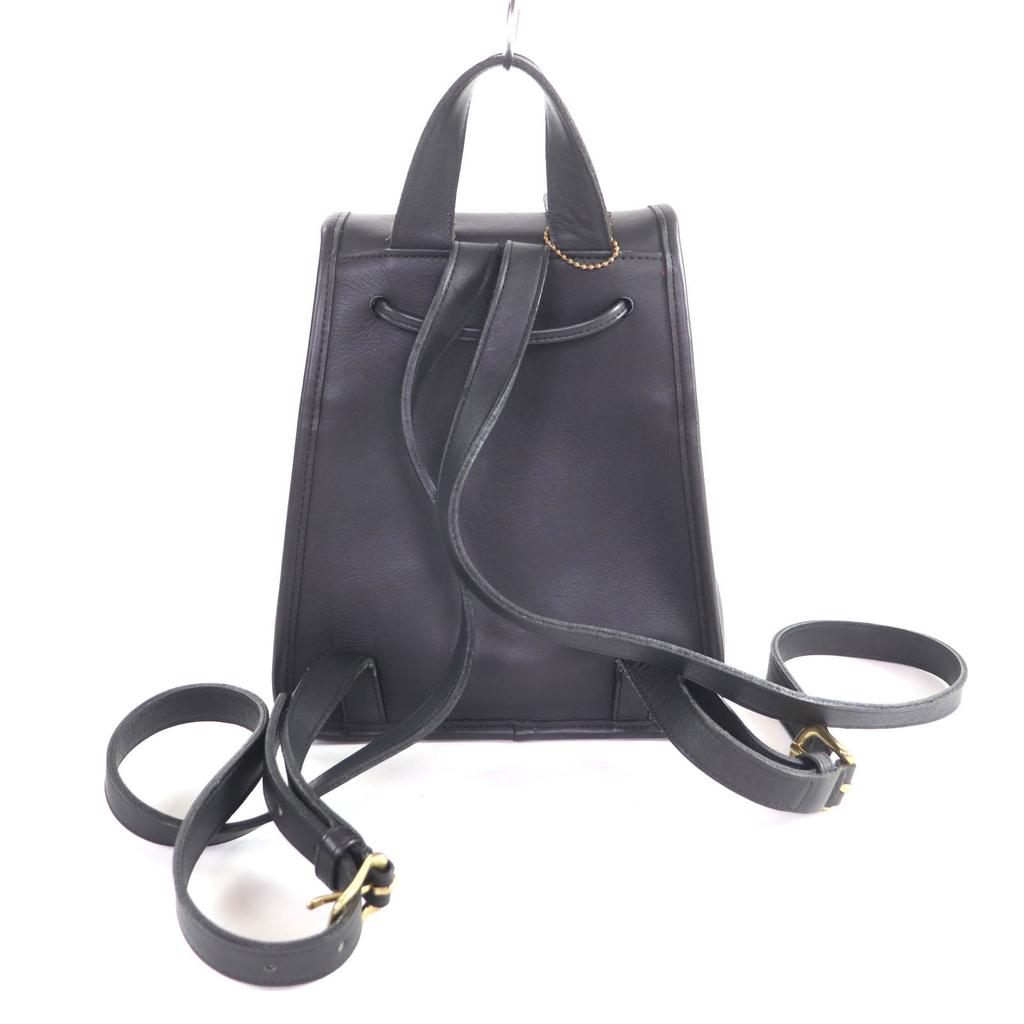 Excellent COACH Backpack Â· Daypack Old Coach Black Glove Leather Women 9960 Used