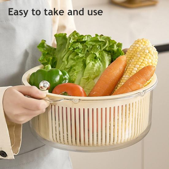Yousheng Vegetable Fruit Washer Multi-Functional Drain Basket Fruit Tray Versatile Rotating Food Prep Tool Kitchen Accessory