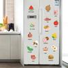 Niedliche Cartoon-Lebensmittel-Kühlschrankaufkleber Selbstklebende Vinyl-Abziehbilder für Küchenkühlschrank und Wanddekoration