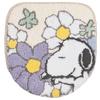 Senko Snoopy Flower Toilet Lid Cover with Adhesive Compatible with Regular and Washlet Character and Animal 66931 Sheet, Toilets, Blue, Design,