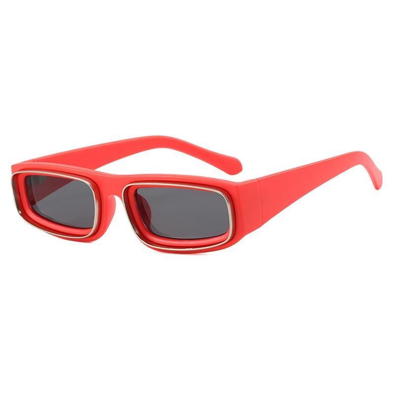 New Retro Narrow Frame Rectangular Women Sunglasses Personality Brand Leopard Camouflage Design Outdoor Men Glasses Uv400