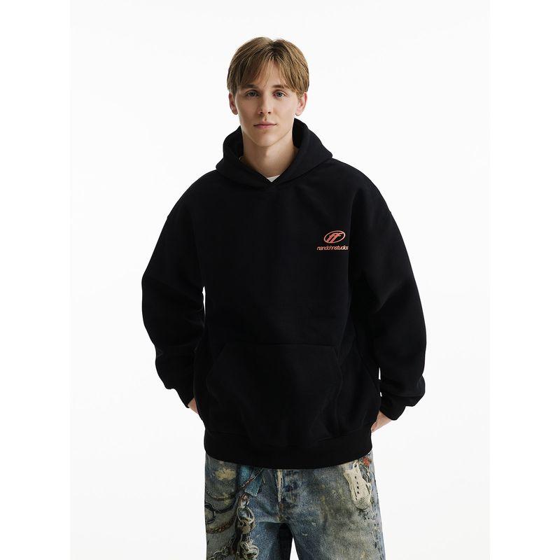 Men's American Retro Street Vintage Heavyweight Hooded Sweatshirt Men's Autumn National Trend Letter Print Versatile Jacket