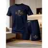 Men's Summer Casual Sportswear Round Neck Short Sleeved T-shirt Shorts 2-piece Set Men's Short Sleeved T-shirt and Shorts Set