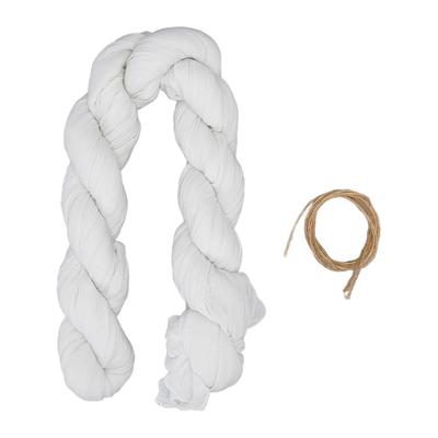 Λευκό Τραπεζομάντηλο Γάζας 9.8ft Μακρύ Ρομαντικό Ρουστίκ Μαλακό Φιλικό προς το Δέρμα Διακοσμητικό Τραπεζιού