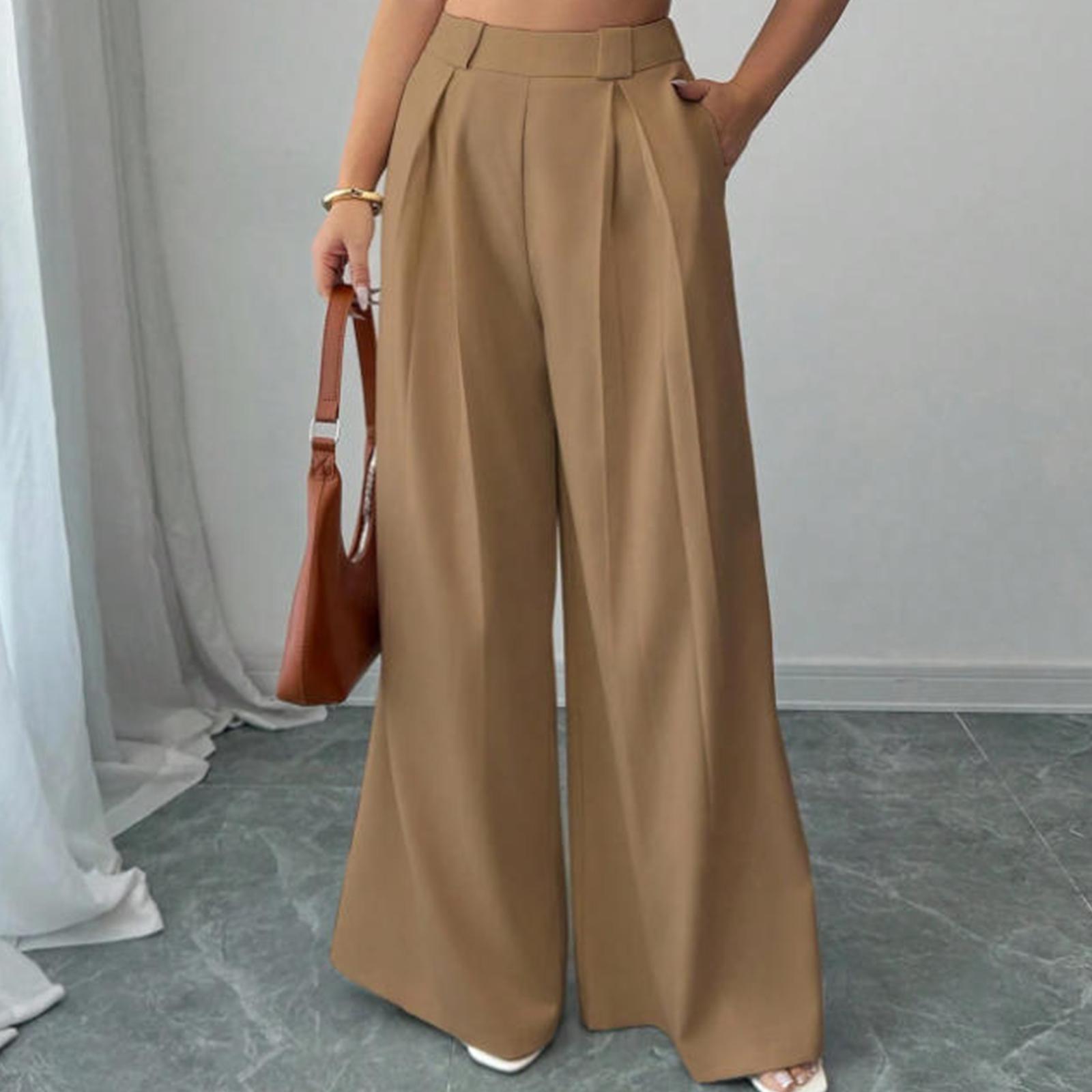 

Women s Loose Fit Casual Blazer Pants Wide Leg Trousers Lightweight Breathable Fabric Comfortable Fit Suitable for Daily Wear XXL хакі