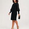 Women's Lace Long Sleeve Fitted Patchwork Dress