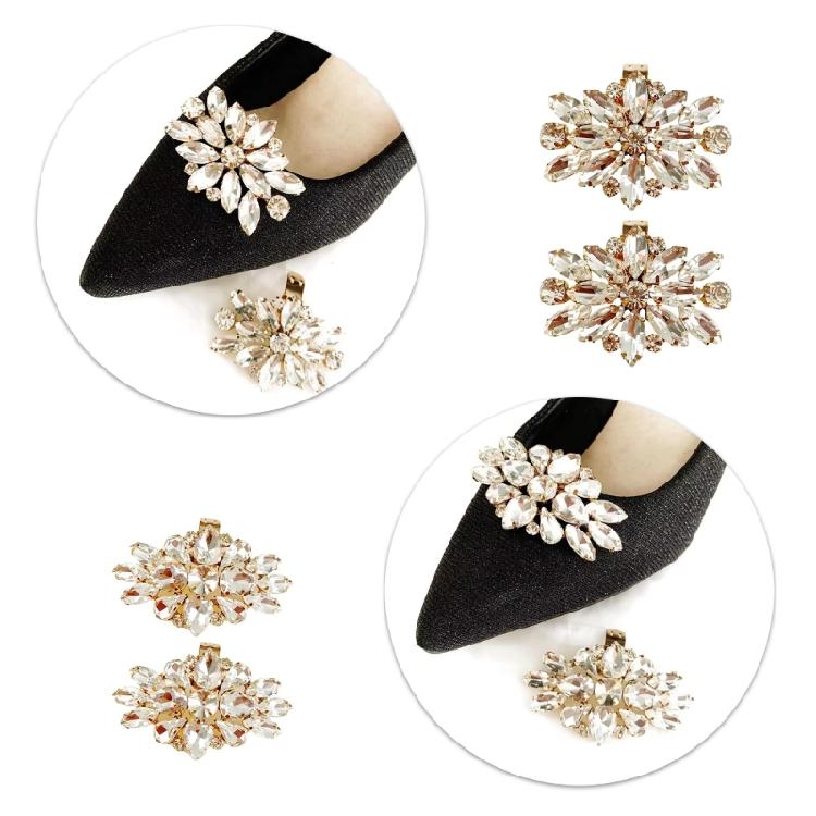Shoe Clips Charms for Women Detachable Rhinestones Crystal Shoe Buckles Bridal Wedding Prom Party High Heel Decoration